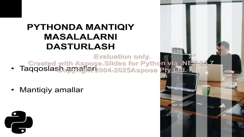 Pythonda Mantiqiy Masalalarni Dasturlash