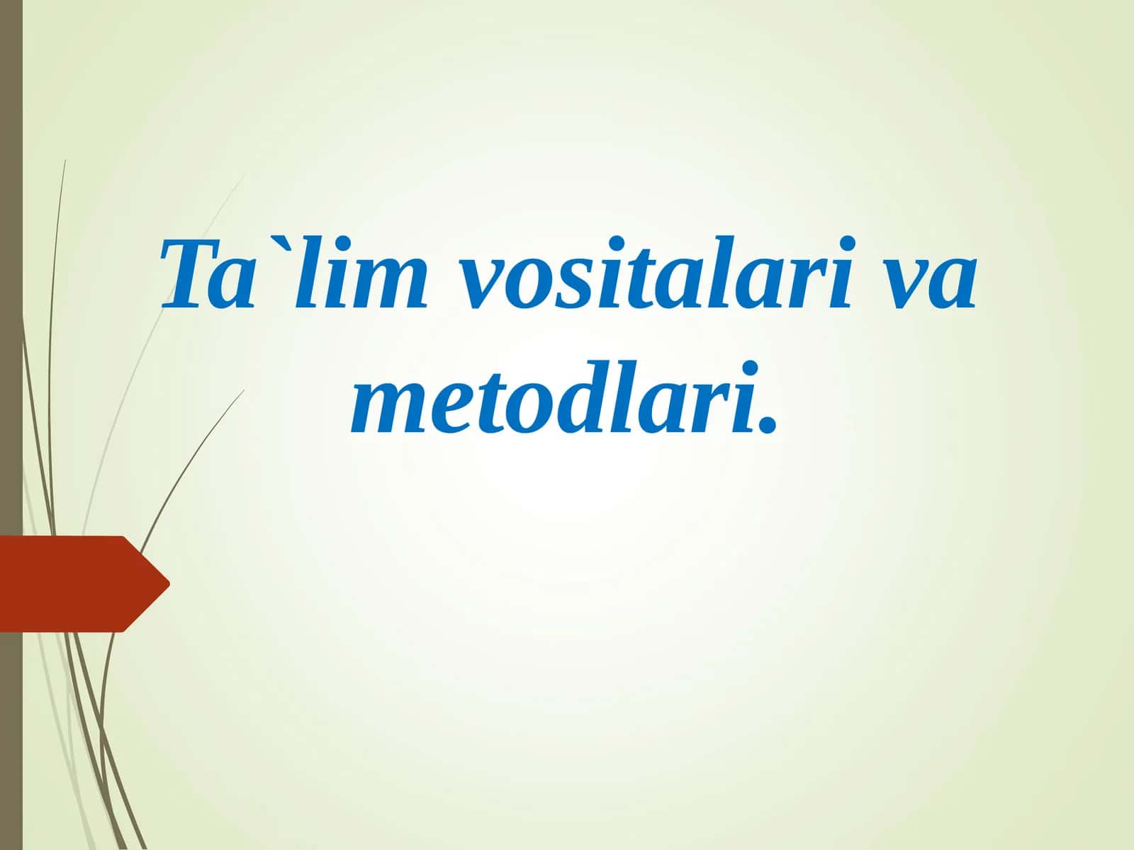 Ta`lim vositalari va metodlari