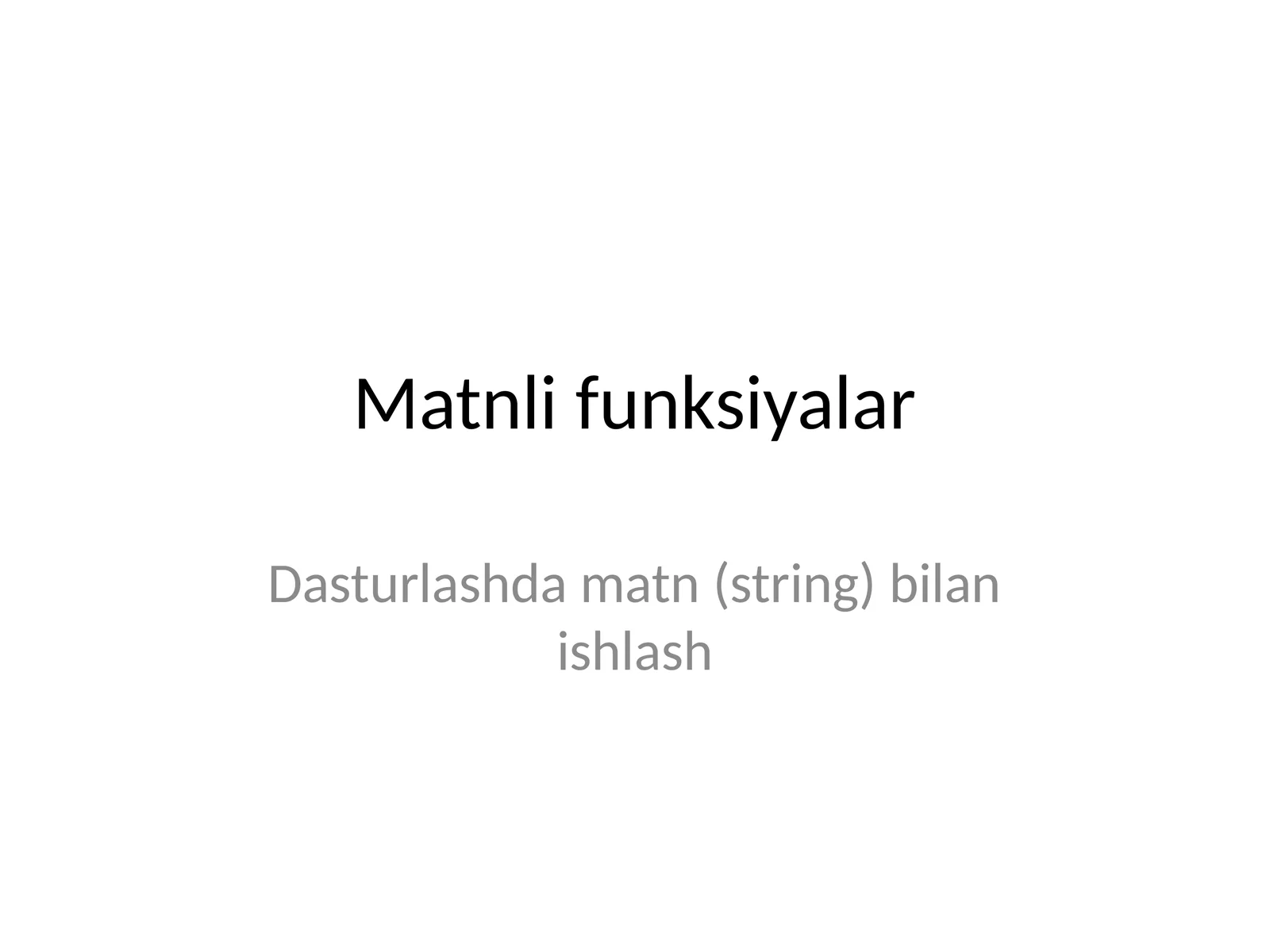 Matnli funksiyalar