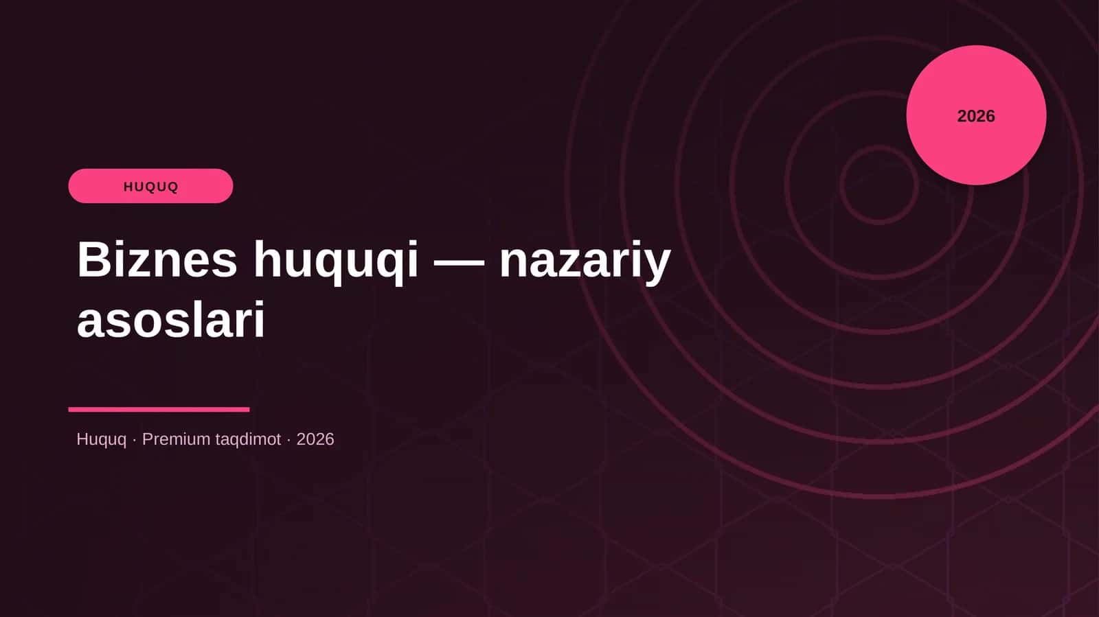 Biznes huquqi — nazariy asoslari