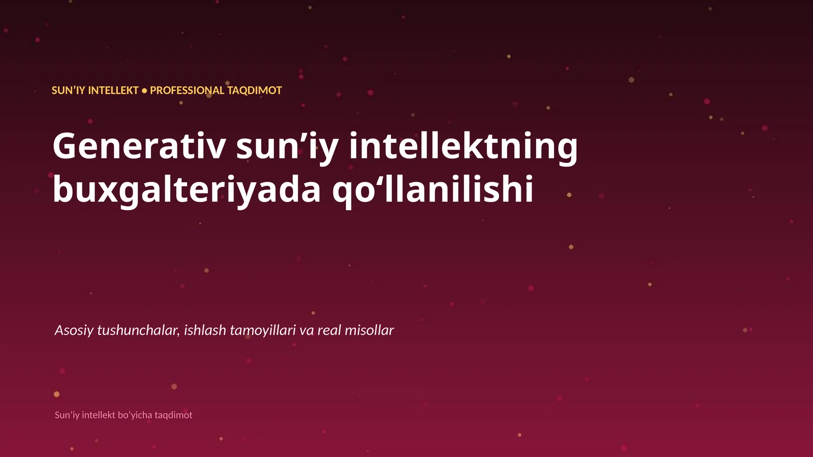 Generativ sunʼiy intellektning buxgalteriyada qoʻllanilishi