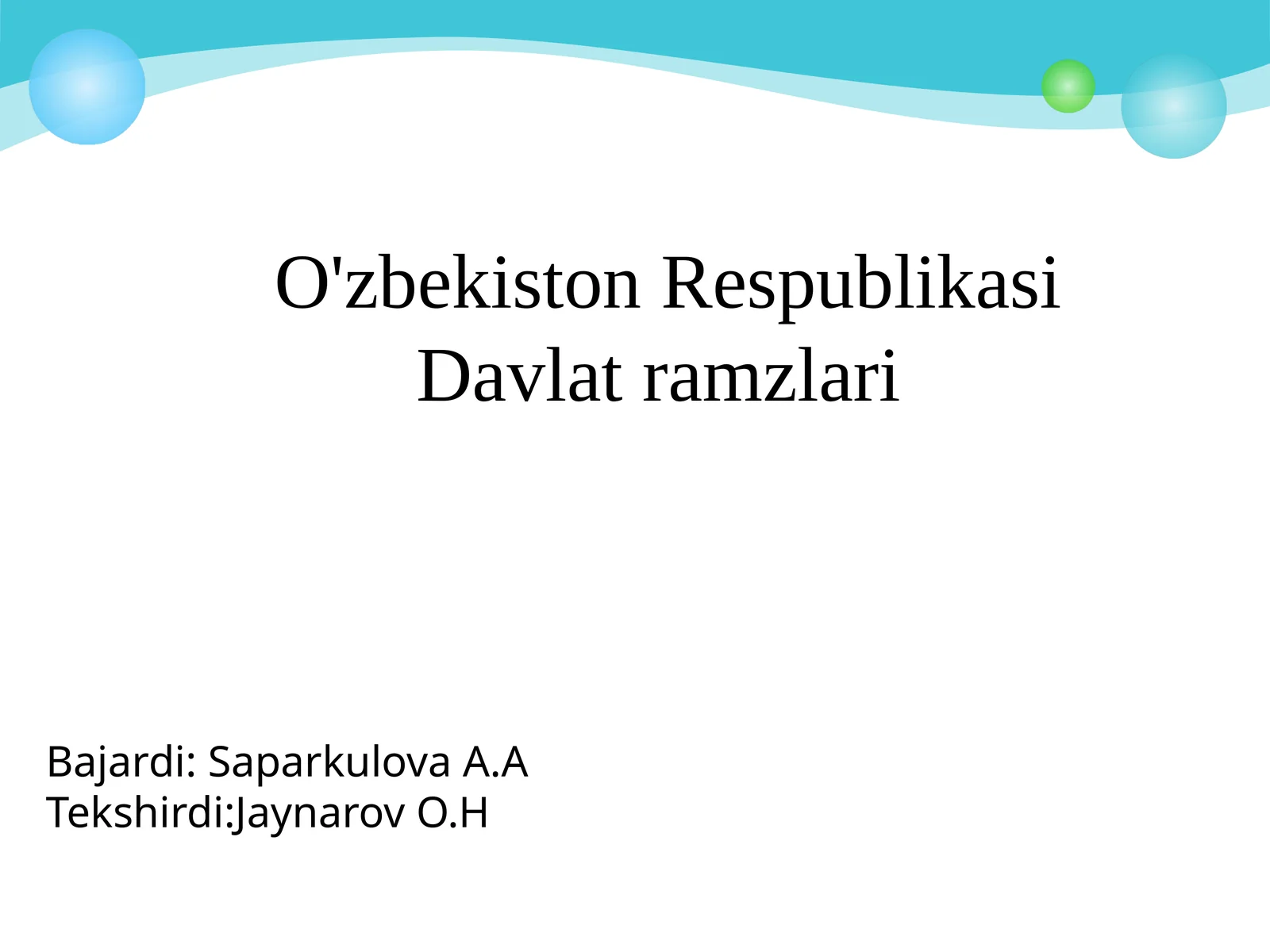 O'zbekiston Respublikasi Davlat ramzlari