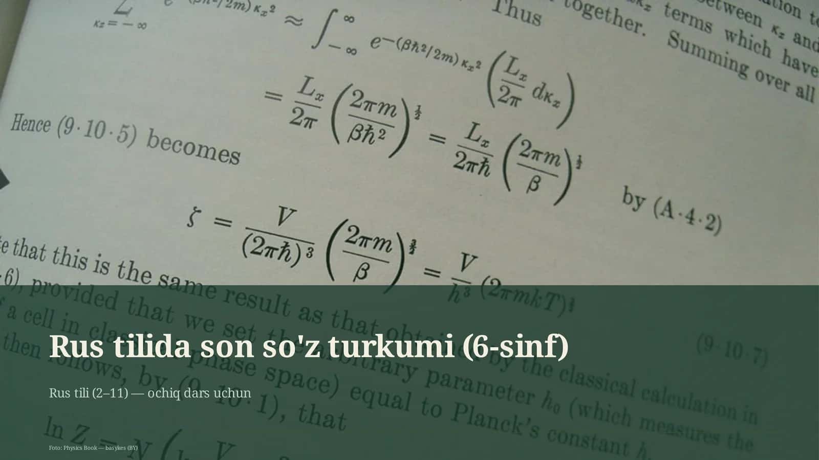Rus tilida son so'z turkumi (6-sinf)