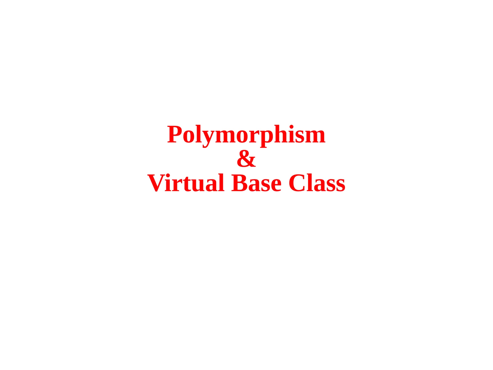 Virtual Base Class