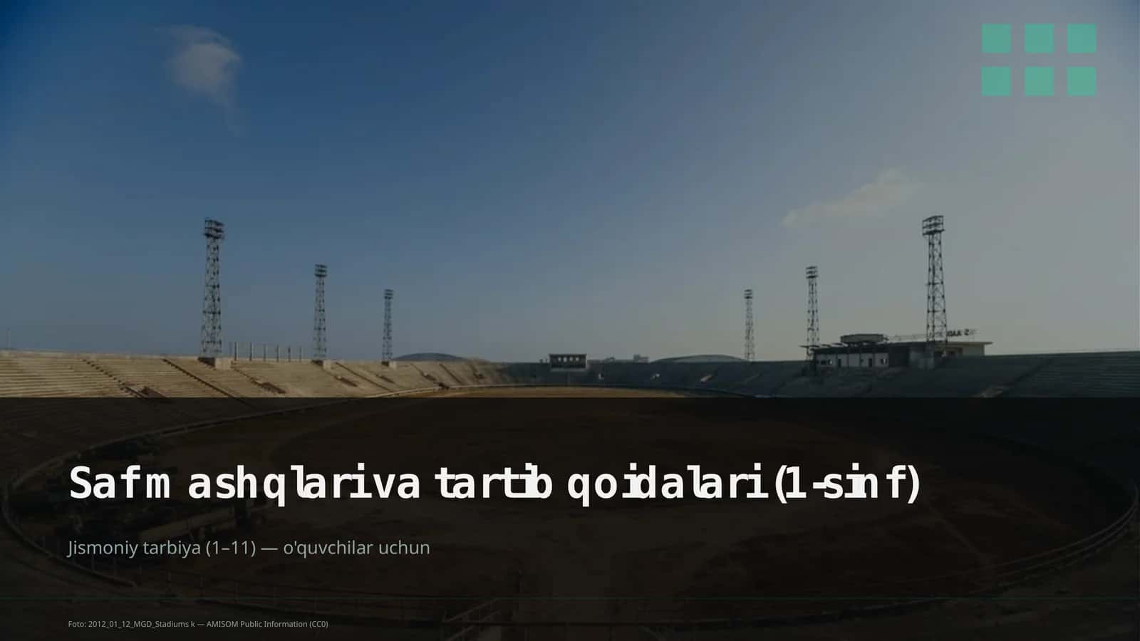 Saf mashqlari va tartib qoidalari (1-sinf)