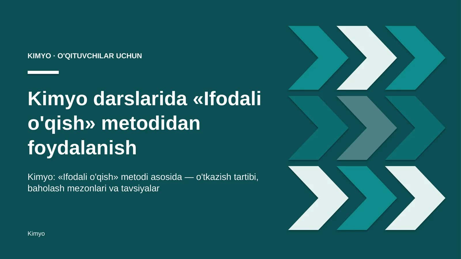 kimyo darslarida ifodali o'qish metodidan foydalanish 4675
