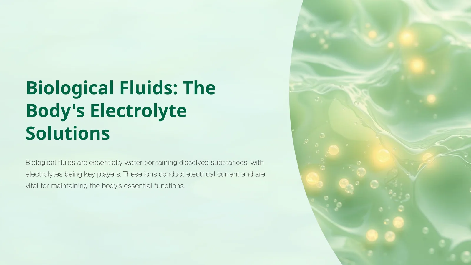 Biological Fluids: The Body's Electrolyte Solutions