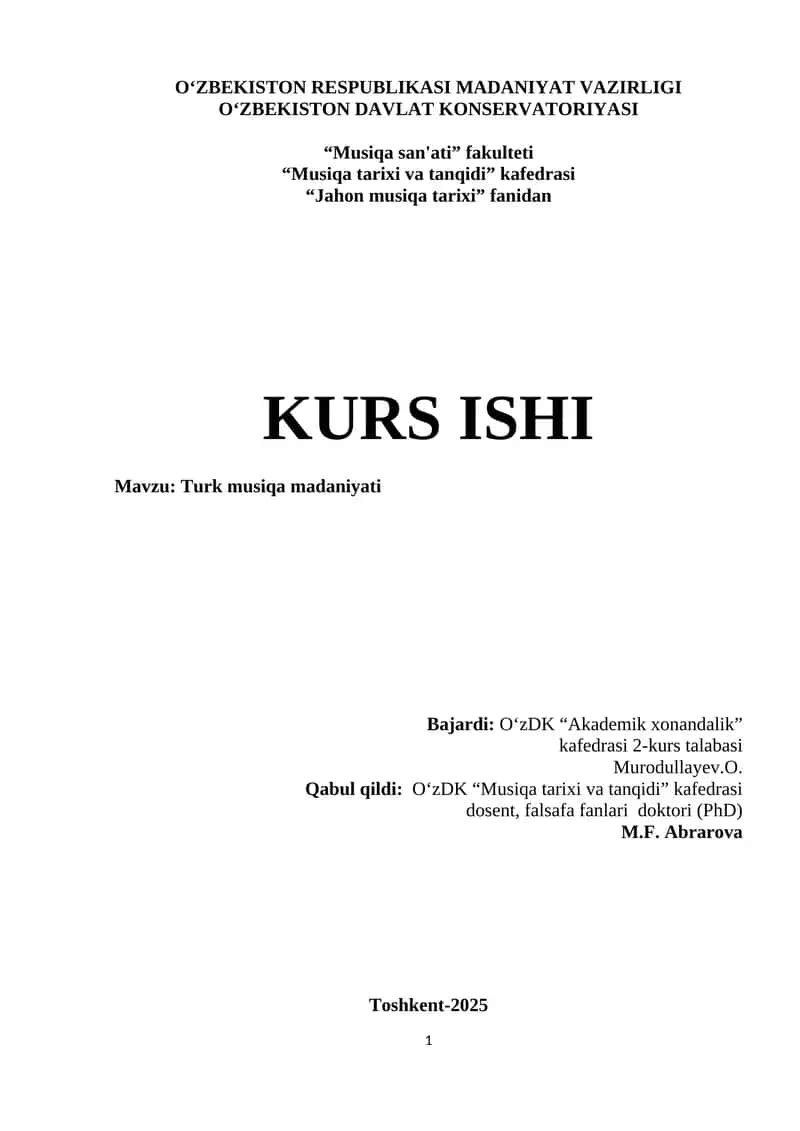 Turk musiqa madaniyati