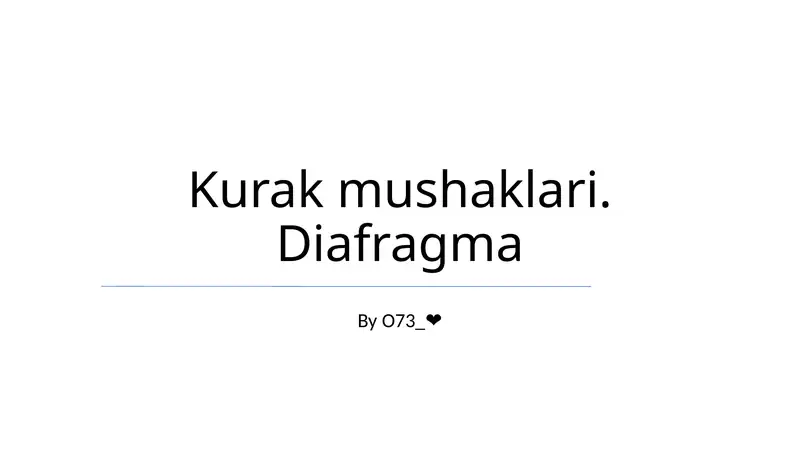 Kurak mushaklari. Diafragma