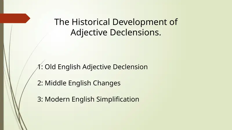 The Historical Development of Adjective Declensions