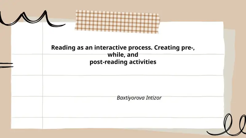 Reading as an interactive process
