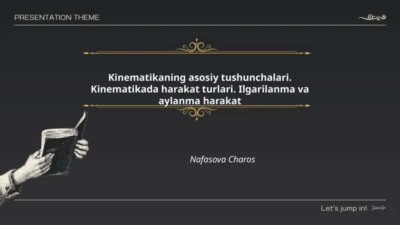 Kinematikaning asosiy tushunchalari