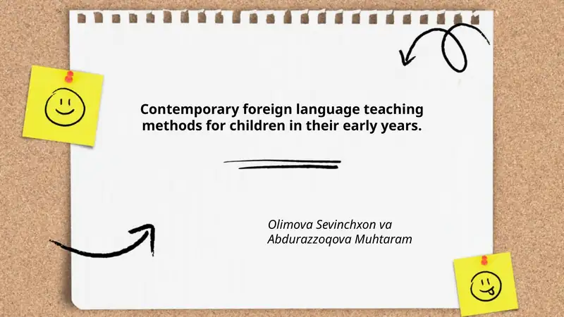 Contemporary foreign language teaching methods for children in their early years