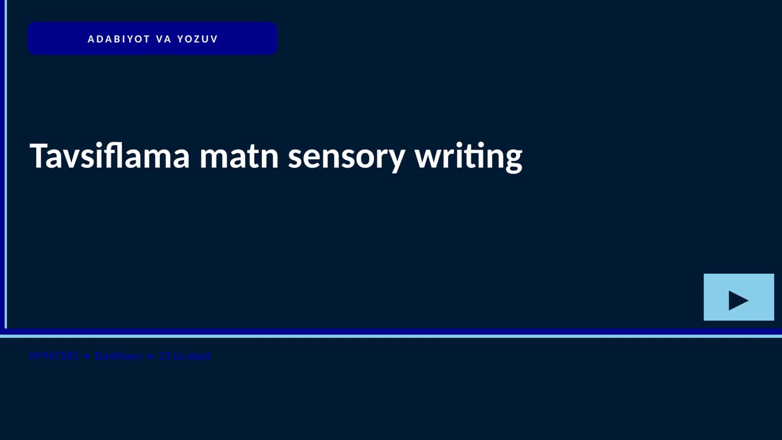 Tavsiflama matn sensory writing