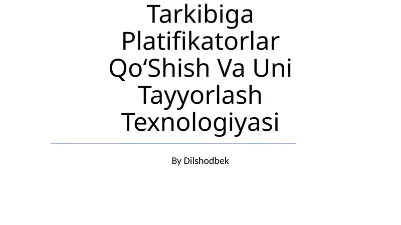 Beton Qorishmasi Tarkibiga Platifikatorlar QoʻShish Va Uni Tayyorlash Texnologiyasi