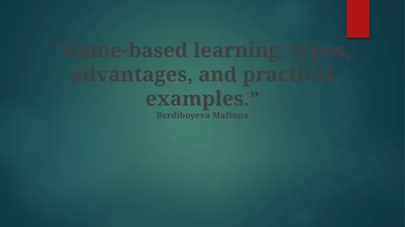 Game-Based Learning