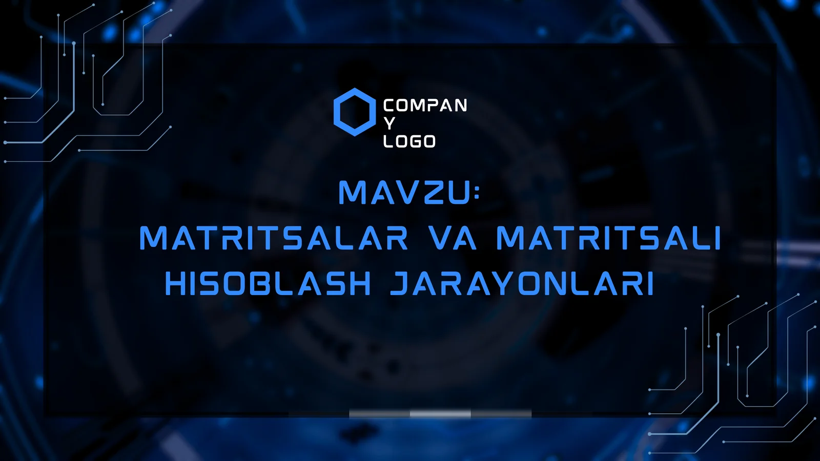 Matritsalar va matritsali hisoblash jarayonlari