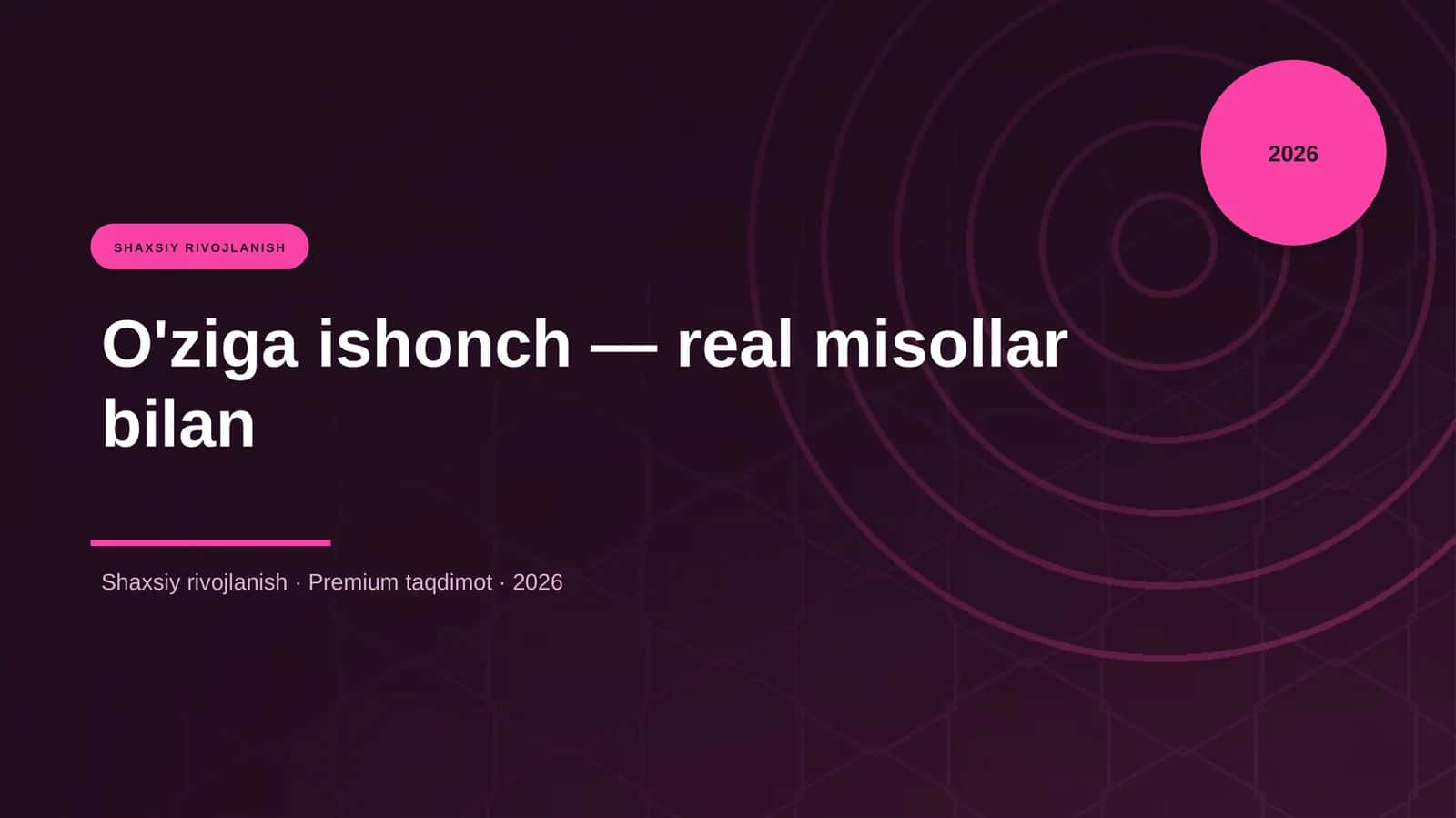 O'ziga ishonch — real misollar bilan