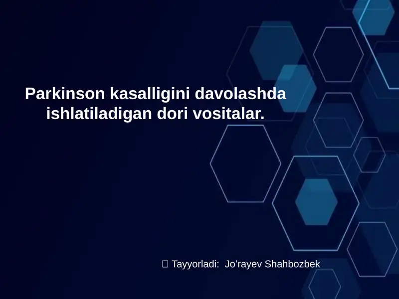 Parkinson kasalligi davolash