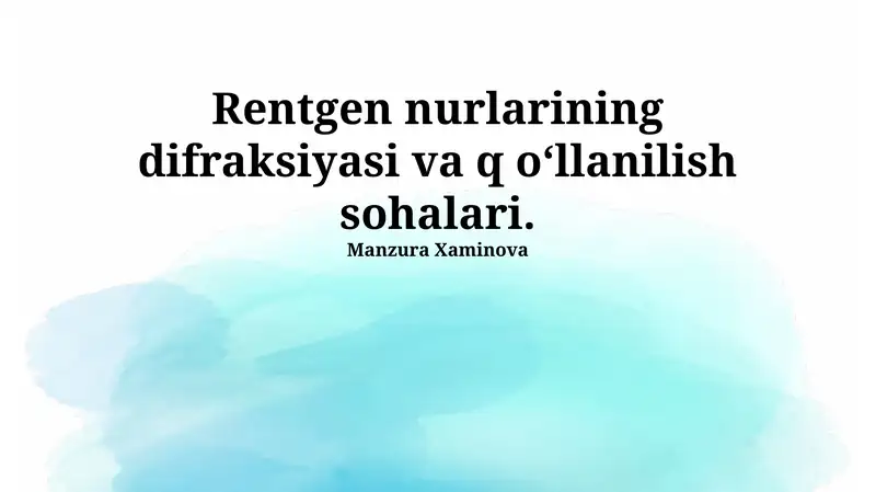 Rentgen Difraksiyasi