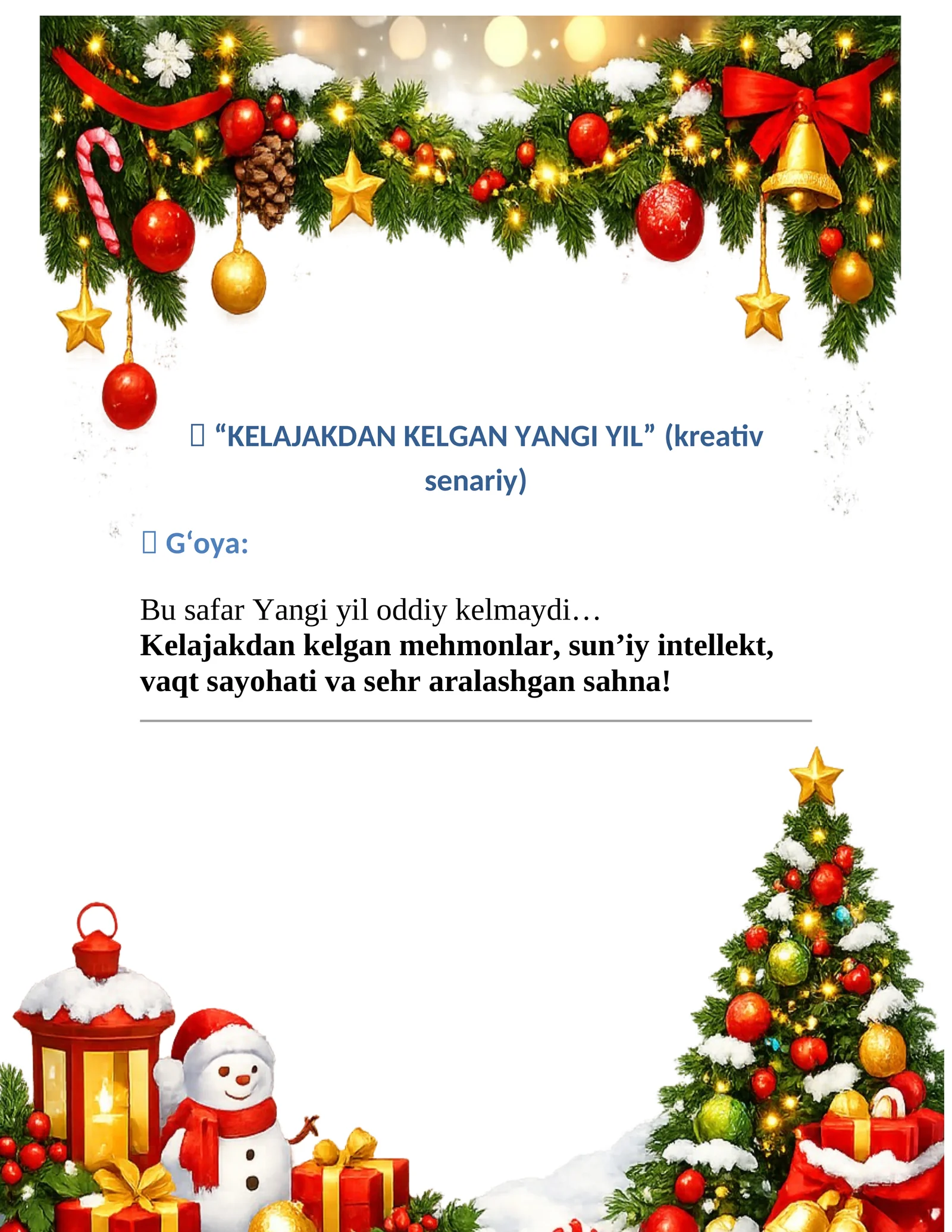 2026-2027 YANGI YIL SENARIY KREATIV