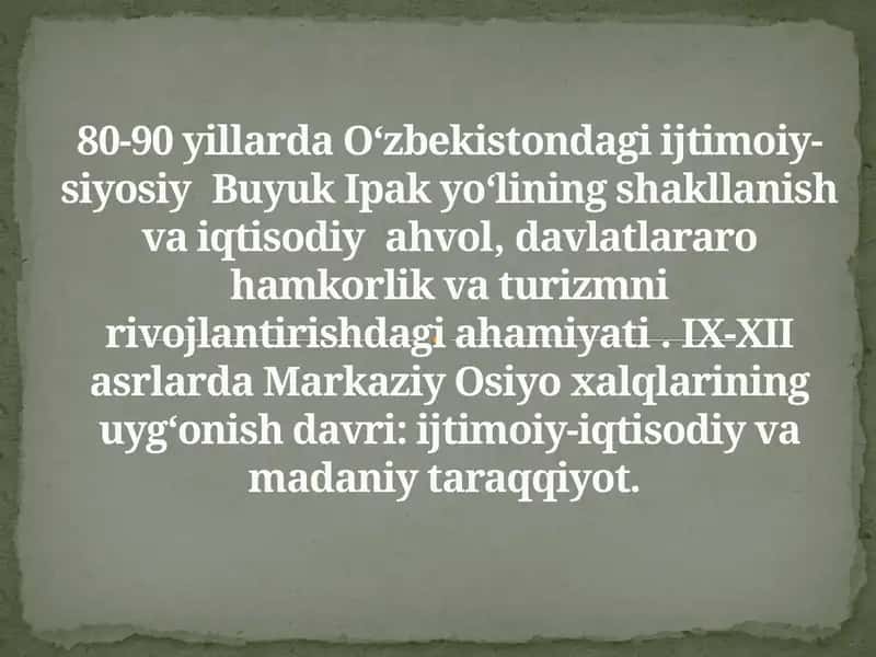 IX-XII asrlarda Markaziy Osiyoxalqlarining uyg‘onish davri: ijtimoiy-iqtisodiy va madaniy taraqqiyot