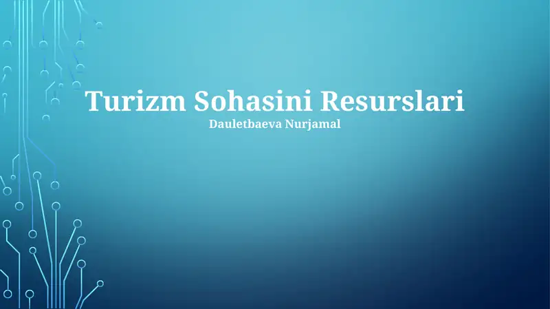 Turizm Sohasini Resurslari