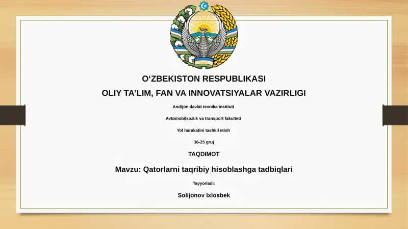 Qatorlarni taqribiy hisoblashga tadbiqlari