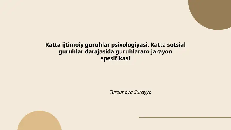 Katta ijtimoiy guruhlar psixologiyasi. Katta sotsial guruhlar darajasida guruhlararo jarayon spesifikasi