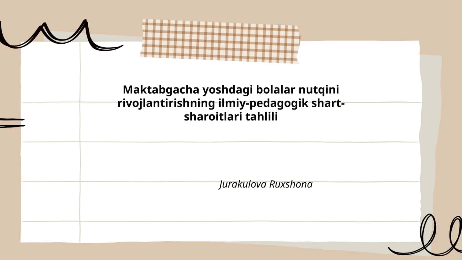 Maktabgacha yoshdagi bolalar nutqini rivojlantirishning ilmiy-pedagogik shart-sharoitlari tahlili