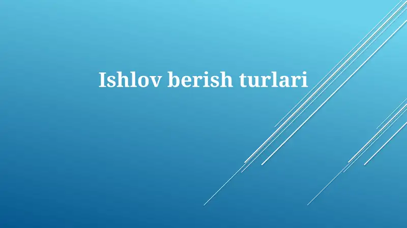 Qayta ishlash turlari