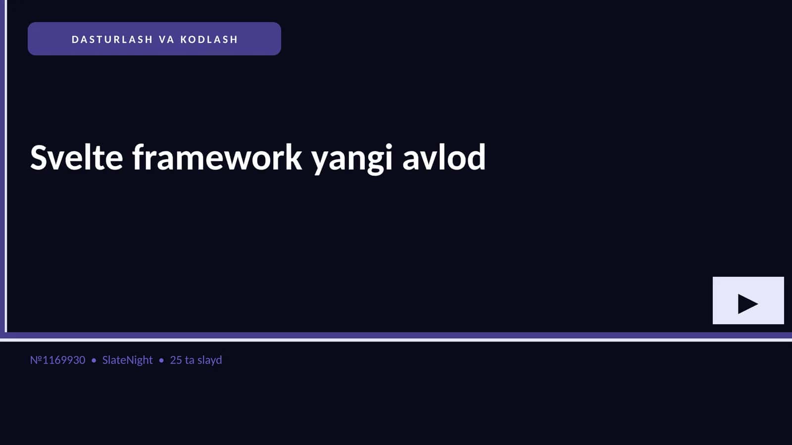 Svelte framework yangi avlod