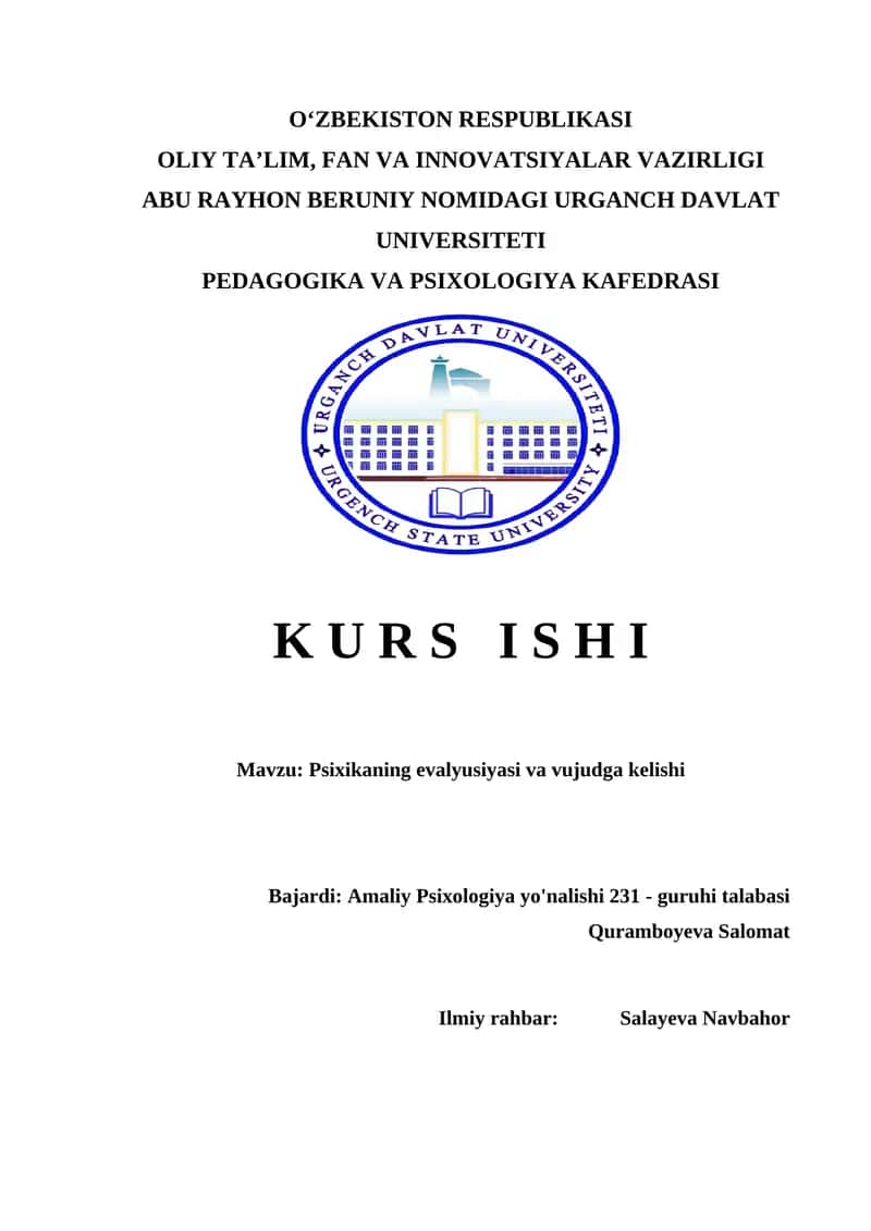 Psixikaning evalyusiyasi va vujudga kelishi Psixikaning evalyusiyasi va vujudga kelishi