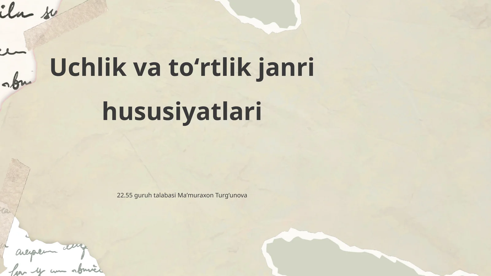 Uchlik va to'rtlik janrlari