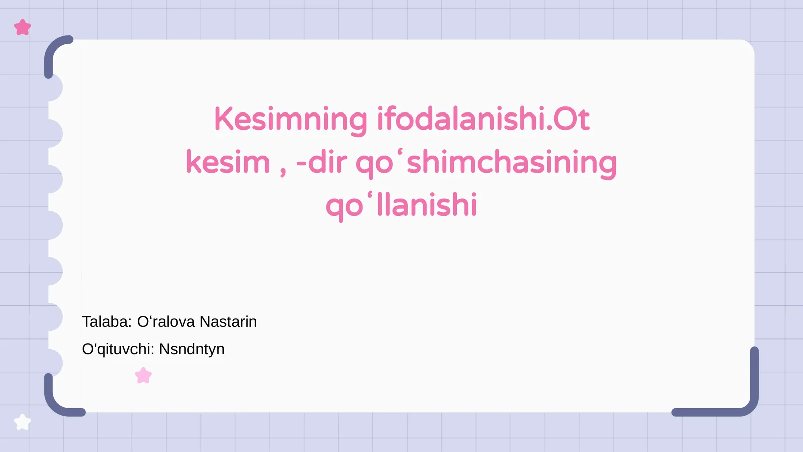 Ot kesim va uning vazifasi