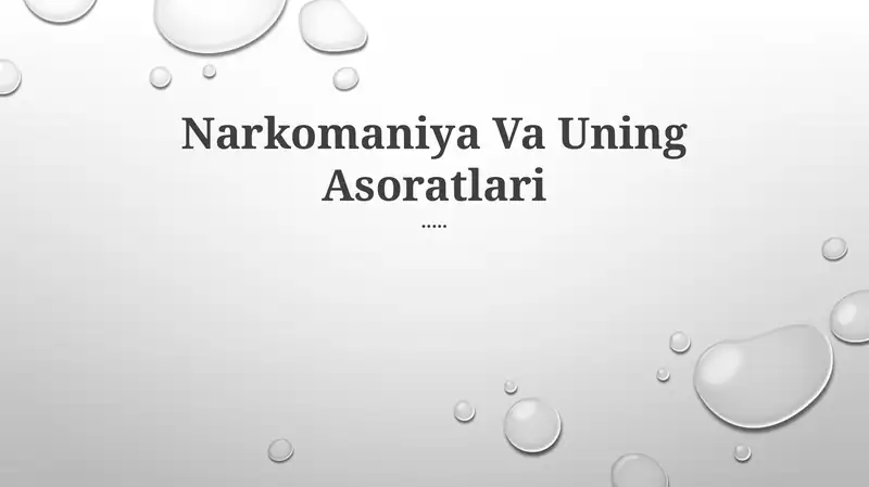 Narkomaniya Va Uning Asoratlari