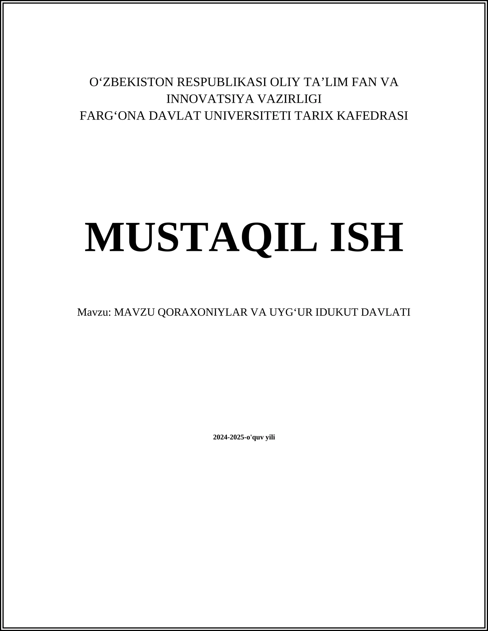 Qoraxoniylar va Uyg'ur Idukti Davlati