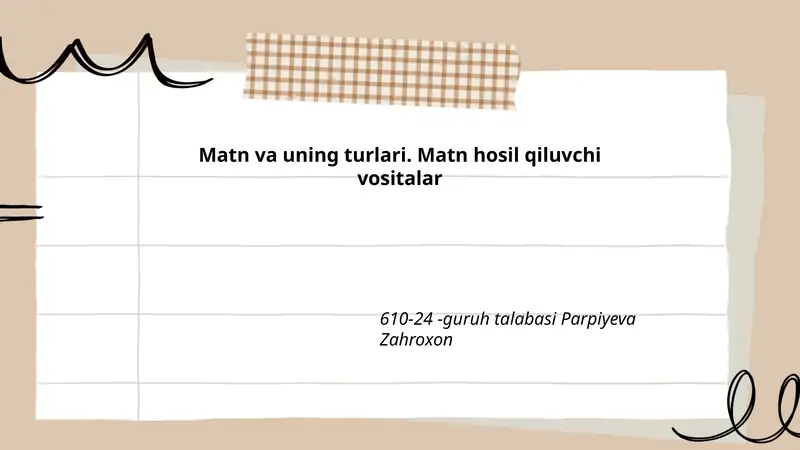 Matn va uning turlari