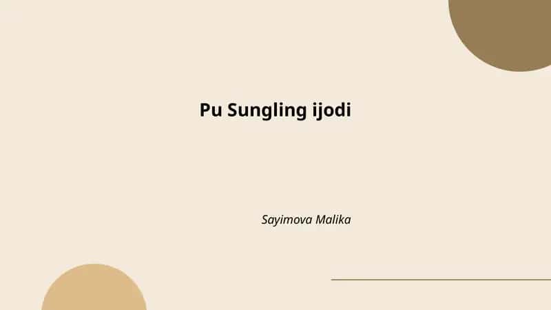 Pu Sungling ijodi