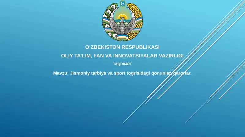 Jismoniy tarbiya va sportning rivojlantirishiga oid qonunlar