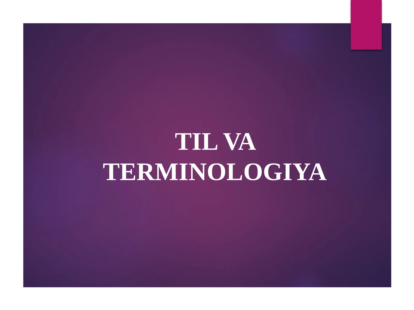 Termin va terminologiya