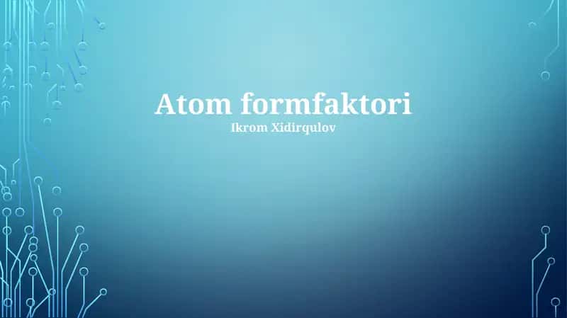 Atom formfaktori