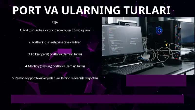 PORT VA ULARNING TURLARI