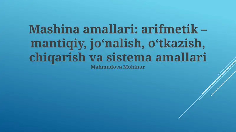 Mashina amallari
