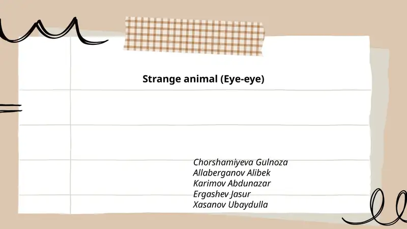 Strange animal (Eye-eye)