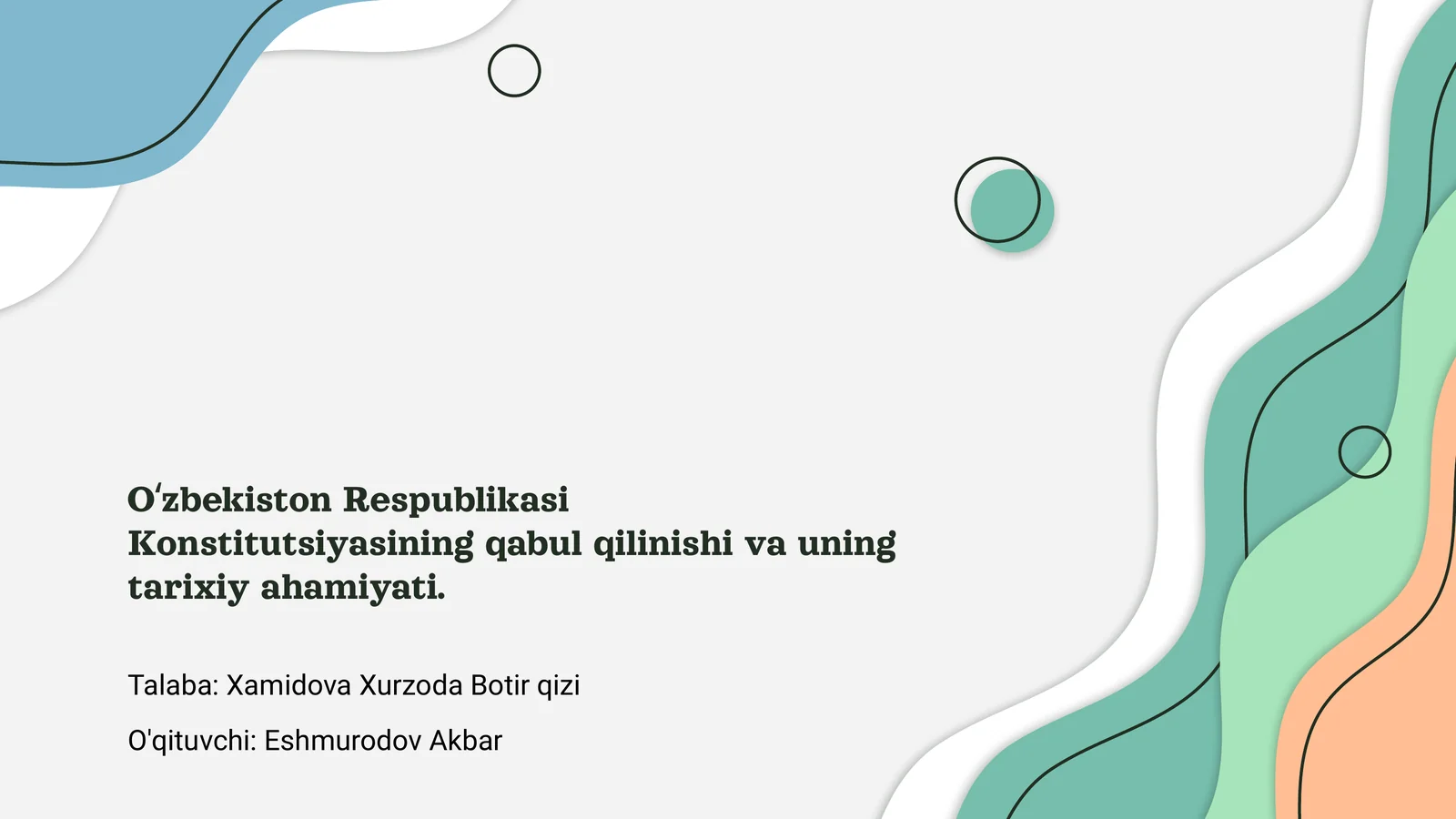 O‘zbekiston Respublikasi Konstitutsiyasi
