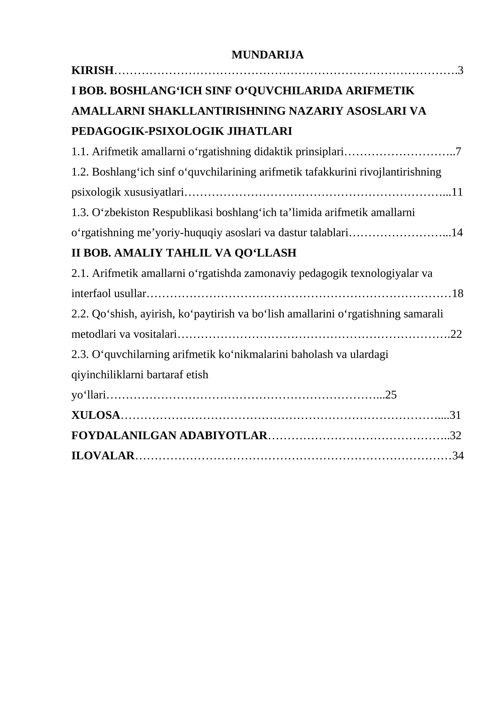 Boshlang'ich sinf matematika darslarida arifmetik amallarni o'rgatish metodikasi