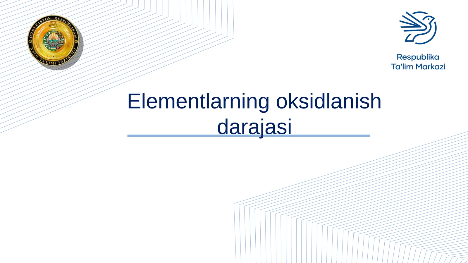 Elementlarning oksidlanish darajasi
