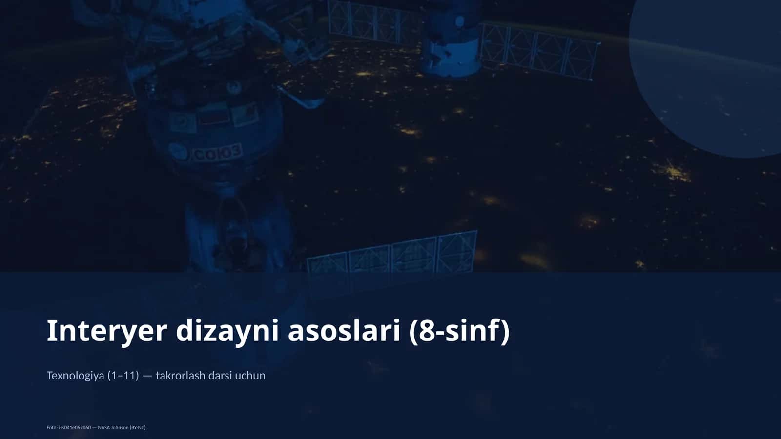 Interyer dizayni asoslari (8-sinf)