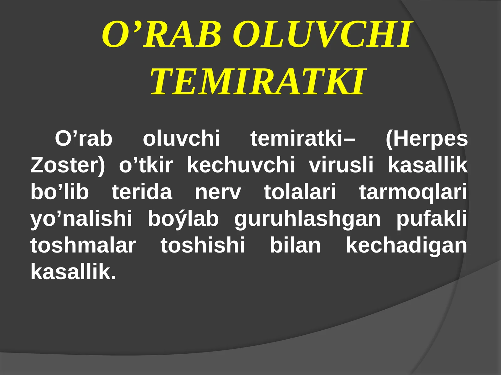 O’RAB OLUVCHI TEMIRATKI